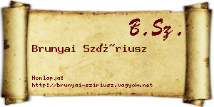 Brunyai Szíriusz névjegykártya